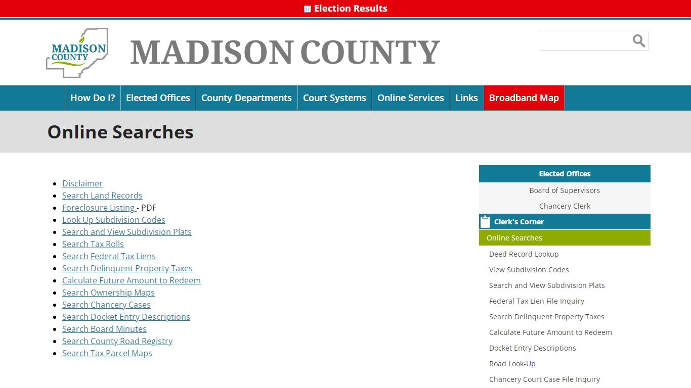 Online Searches | Madison County Mississippi