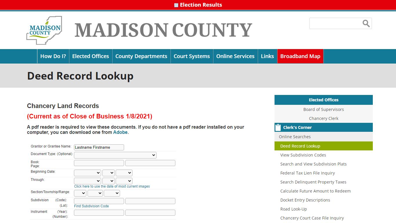Deed Record Lookup | Madison County Mississippi